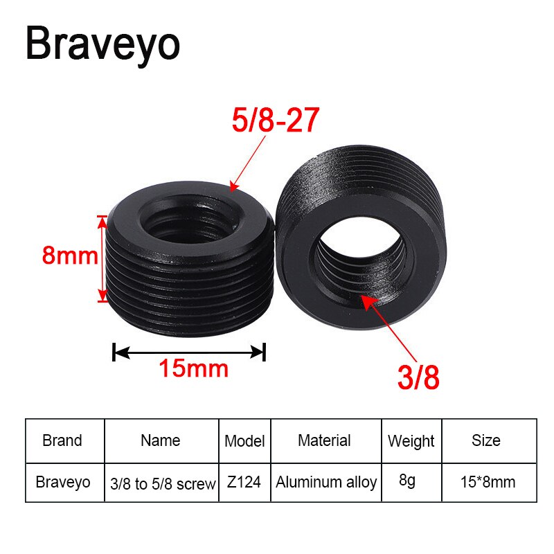 Microphone Bracket Screw 3/8 to 5/8-27 Fine Teeth Conversion Screw Nut Thread Adapter Mount for Camera Monitor Mic Stand: Z124 1PC