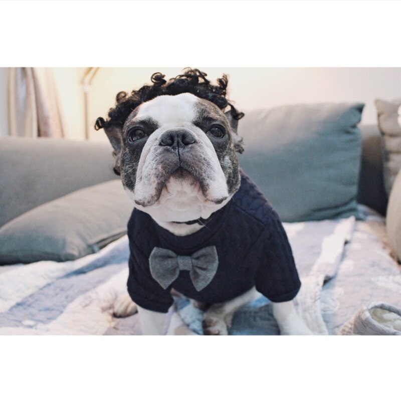 Pug Clothes Pet Fat Dogs Knitting Wool Clothes Autumn and Winter Bulldog Small and Medium-sized Dogs Ropa De Perros Mascotas