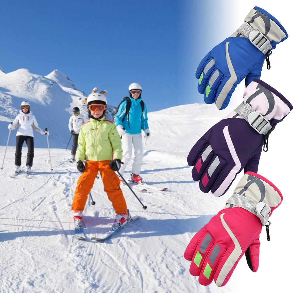 Kinderen Winter Sneeuw Ski Handschoenen Waterdichte Warme Wanten Drie-Layer Winddicht Anti-Slip Handschoenen Voor Buiten Skiën Fietsen