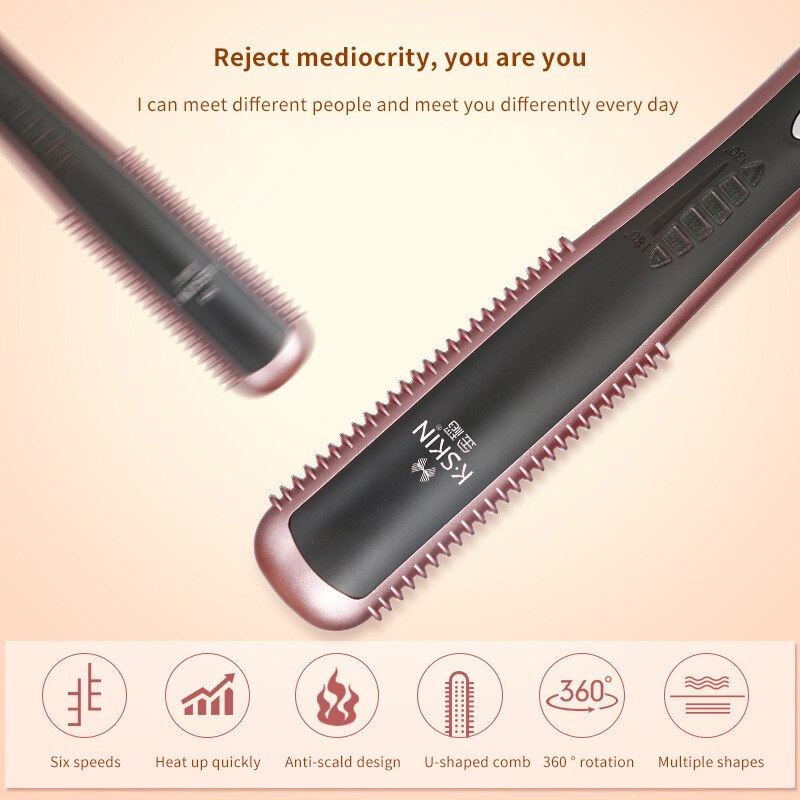 KINGDOM CARES KD-388 Electrical Hair Straightener Brush Styling Instant Quick Heating Salon Combs Curlers Hairstyling Straighter