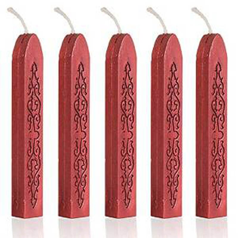 Set of 5 Square Candle Wax with Wick Sealing Wax Stick for Home Party Festival Candlelight Dinner MDD88