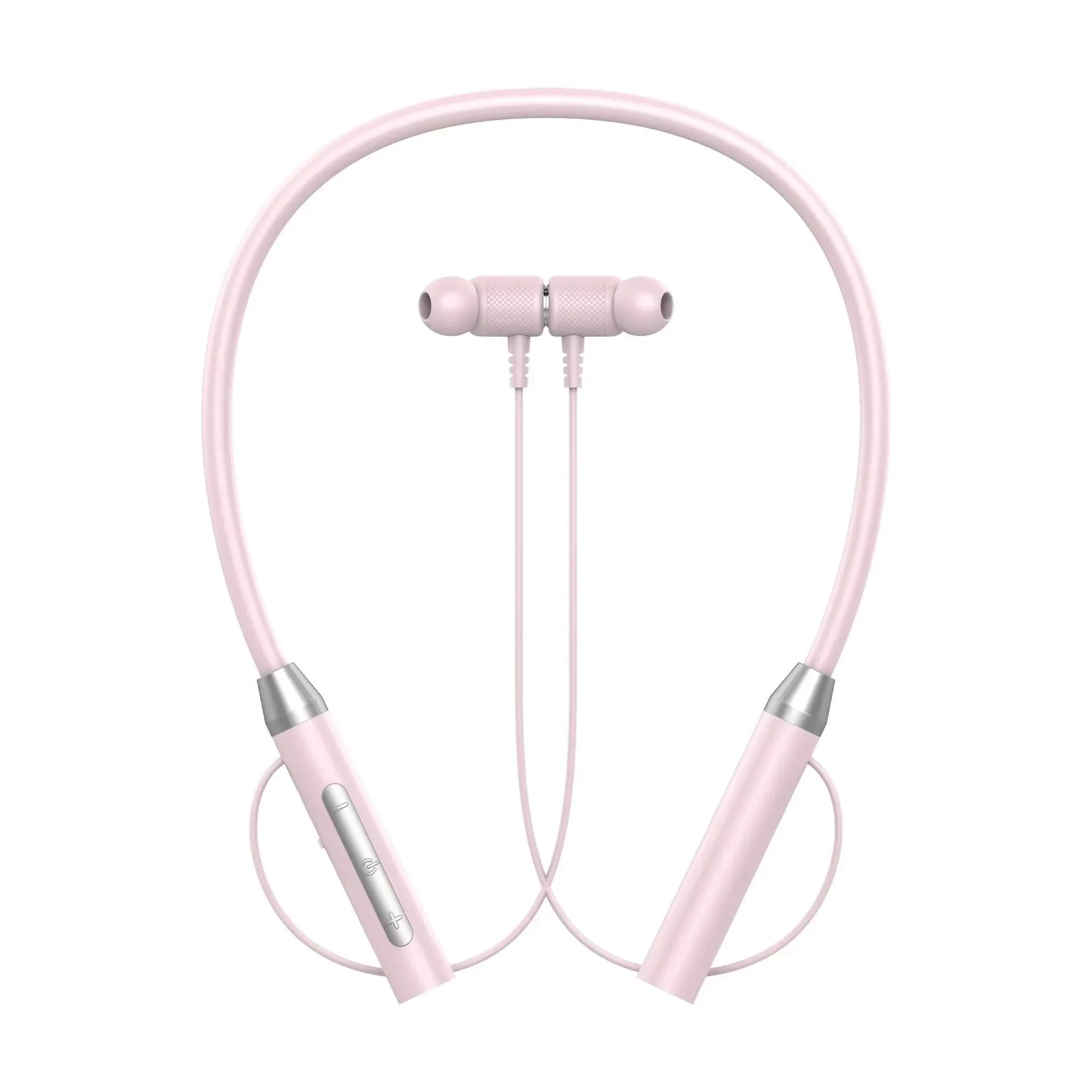K58 trådløse hovedtelefoner bluetooth halsbånd magnetiske øretelefoner sportsløb ørepropper vandtætte bluetooth 5.0 headset med mikrofon: Lyserød