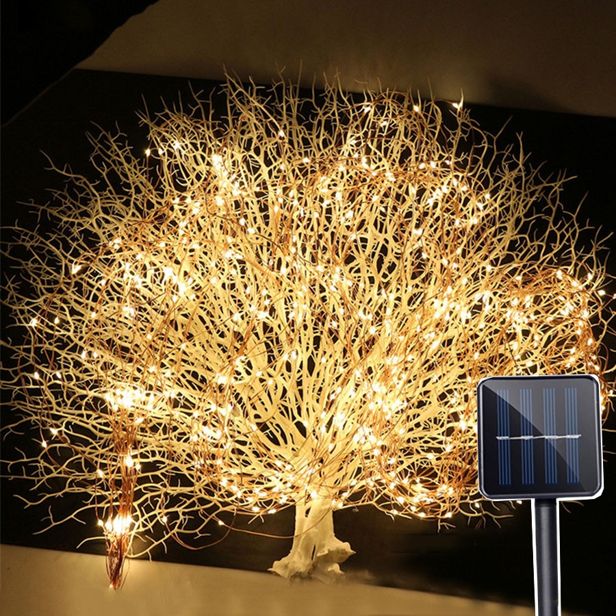 Eclh utomhus 2 mx 10 200 led solar vinstockar gren led string fairy ljus utomhus trädgård staket träd led string fairy gren ljus