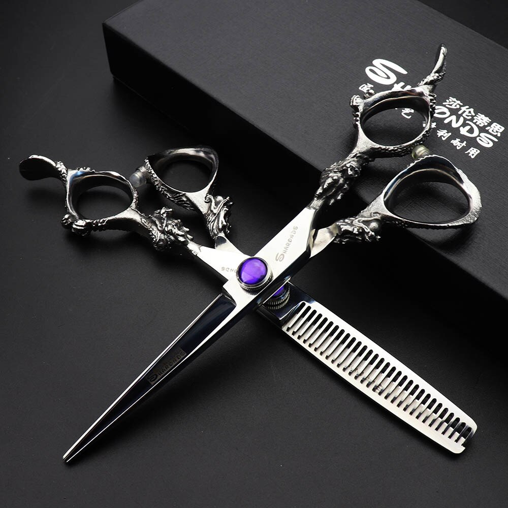 Professionelle Friseurschere Aus Japan – 440C Edelstahl, 6 Zoll (ca. 15 Cm), Schwarz, Scharf & Verstellbar