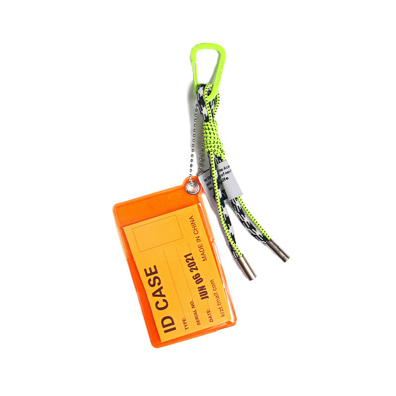 Card Holder Lanyard For Keys Fluorescent Color Key Chain Decorate Credential Holder: Yellow
