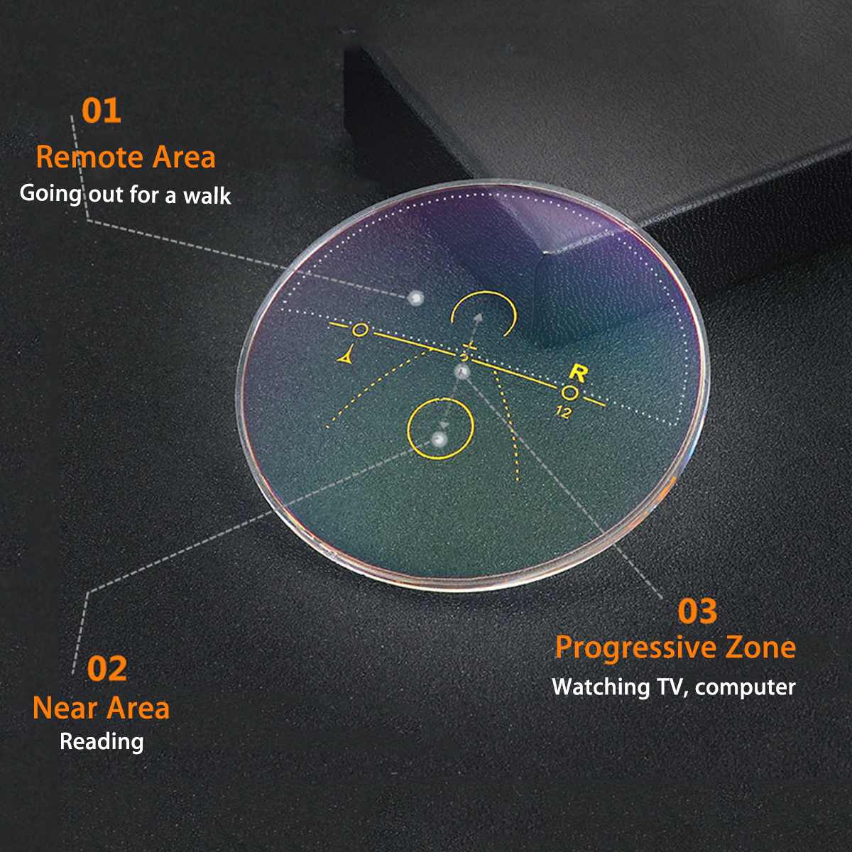 Progressive Multifocal Glasses Transition Reading Glasses Half Metal Rim Men Eyewear Hyperopia Presbyopia Reade with Box