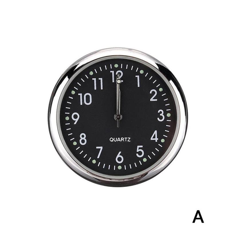 Pocket Small Mini Clock Car Dashboard Air Vent Stick-On Clock Quartz Analog Watch 4 Color Can Choose: A