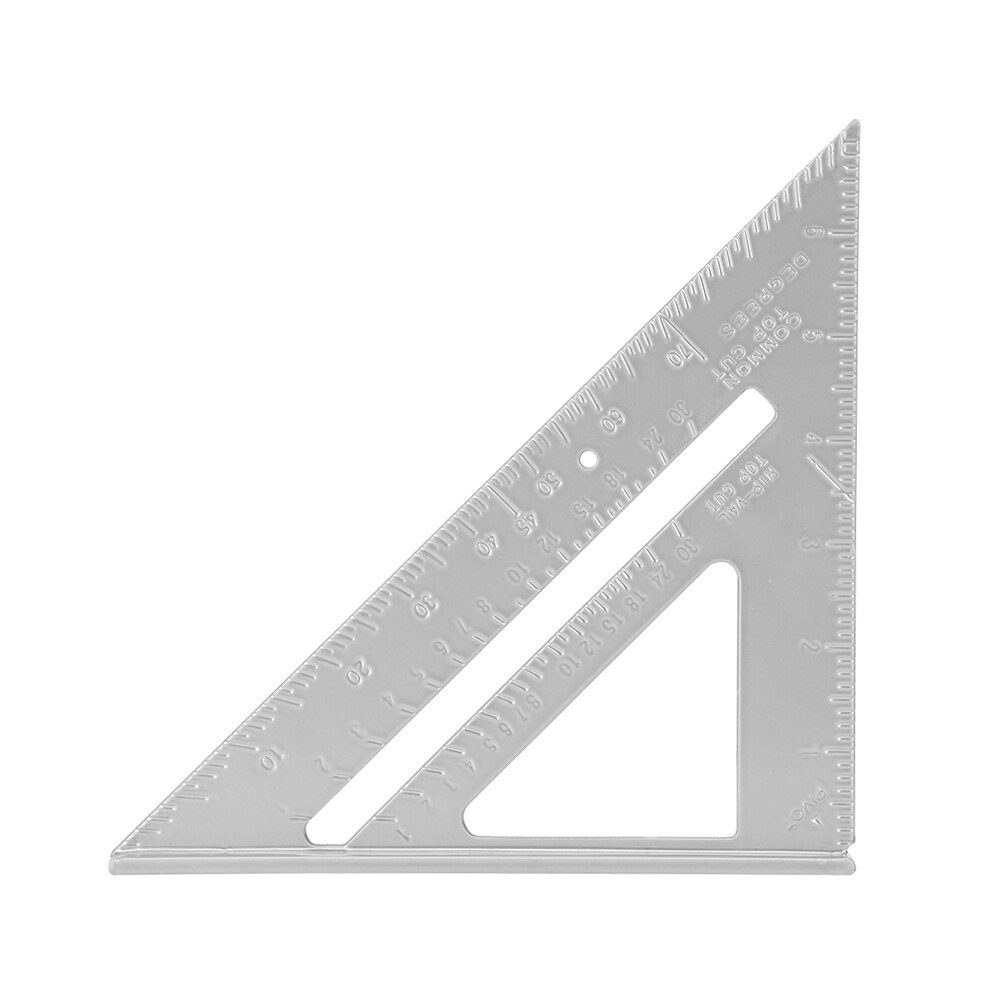 7 inch Measurement Height Limit Gauge Tools Aluminum Triangle Ruler Angle Protractor Speed Square Measuring Ruler: Grey