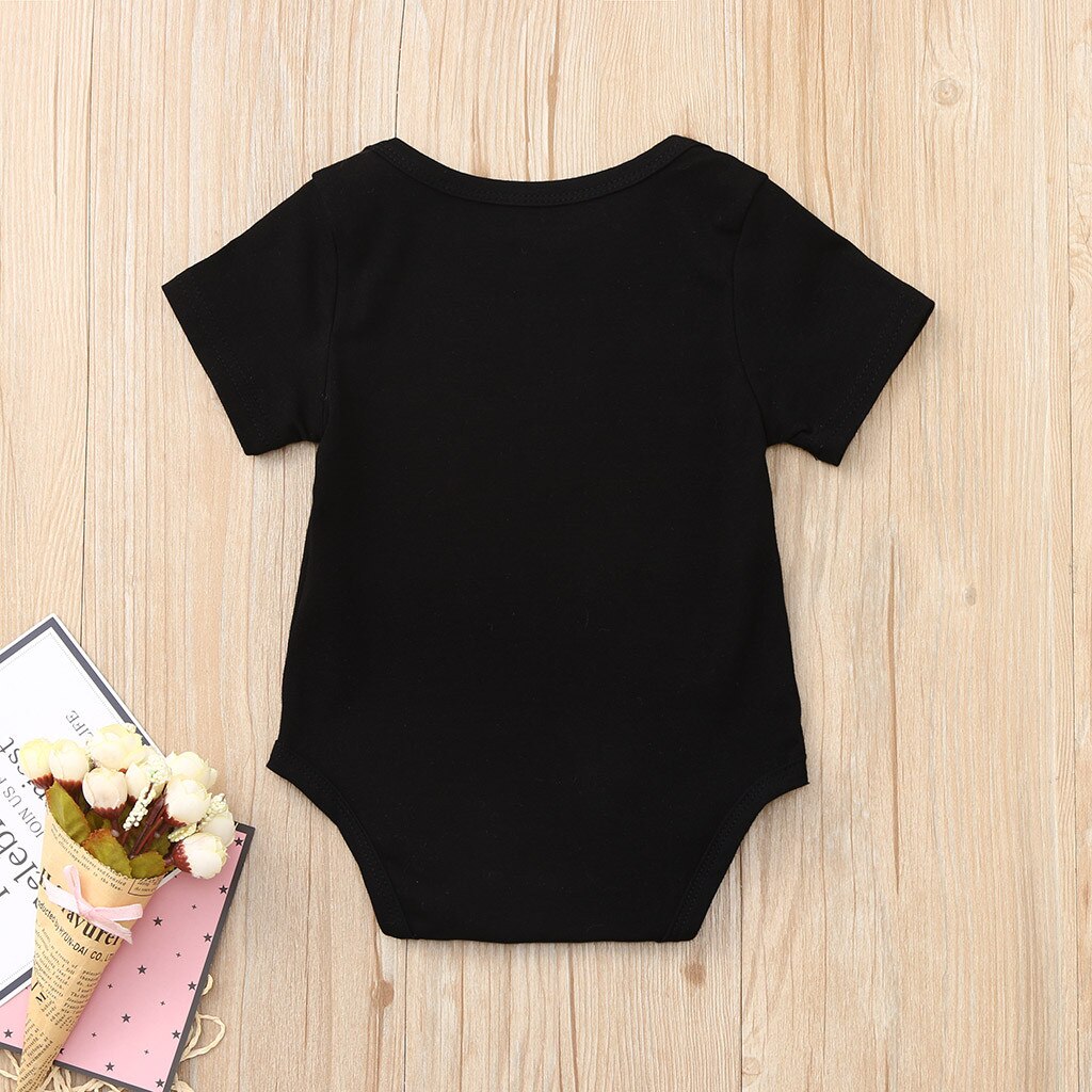 Peuter Pasgeboren Romper Baby Meisjes Jongens Brief Gedrukt Tops Romper Kleding Korte Mouw Rompertjes Pasgeboren Baby Meisje Kleding Set