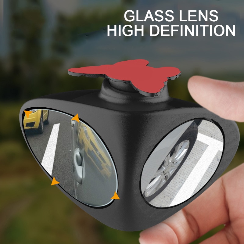 1 Piece 360 Degree Car Blind Spot Mirror Convex Rotatable 2 Side Automibile Exterior Rear View Parking Mirror Safety Accessories