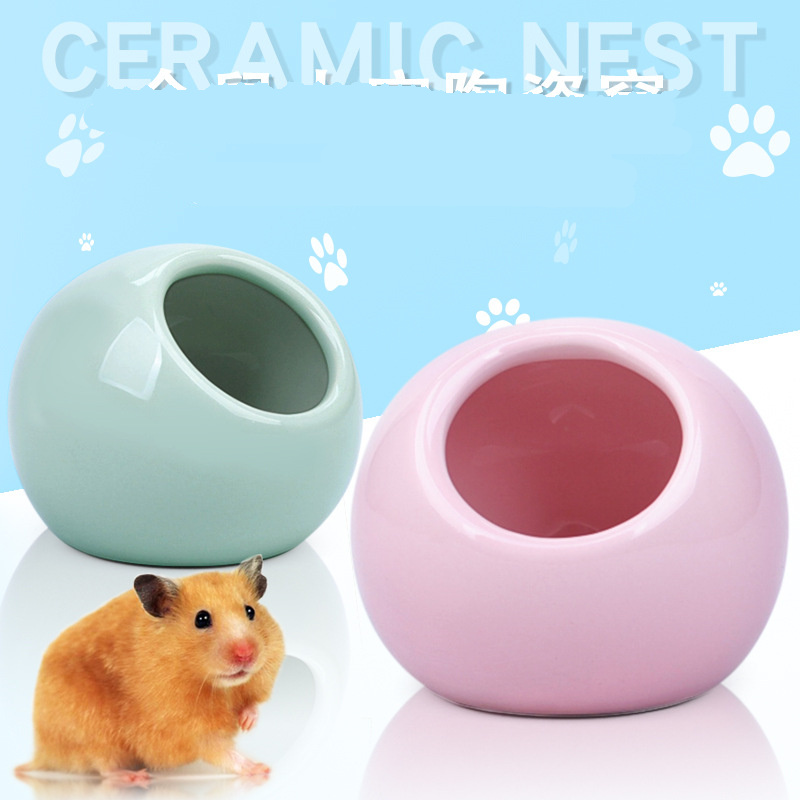 Nid en céramique de Hamster/petits animaux en forme de boule, de maison de Hamster, bain de créatures, nid de Hamster de forme ronde