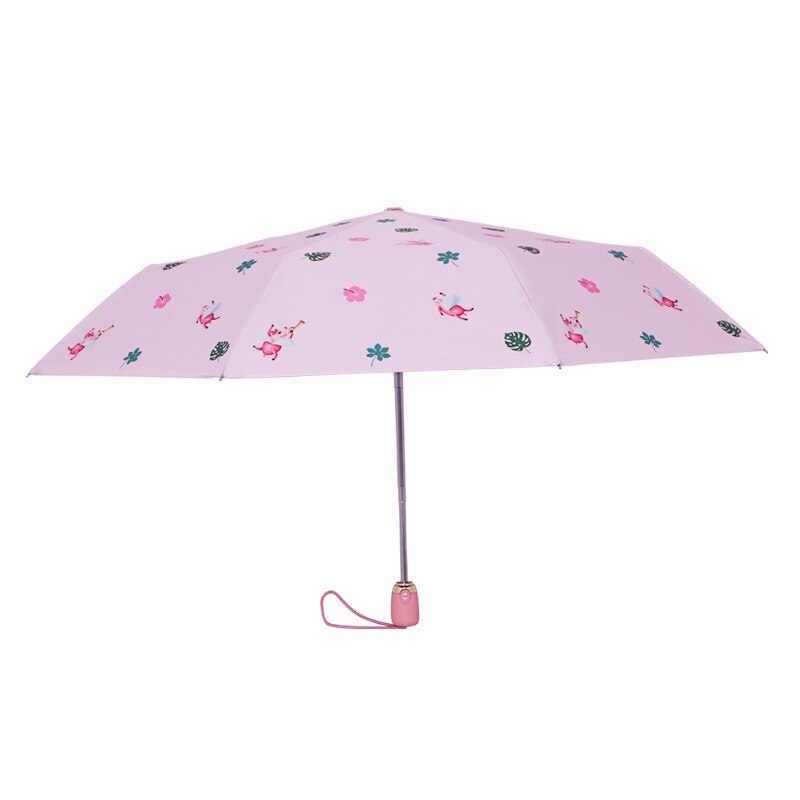 Mały świeży parasol flaming przezroczysty Sakura parasole kot kreskówkowy parasol ptak kreatywne parasole długi uchwyt: automatic duży różowy