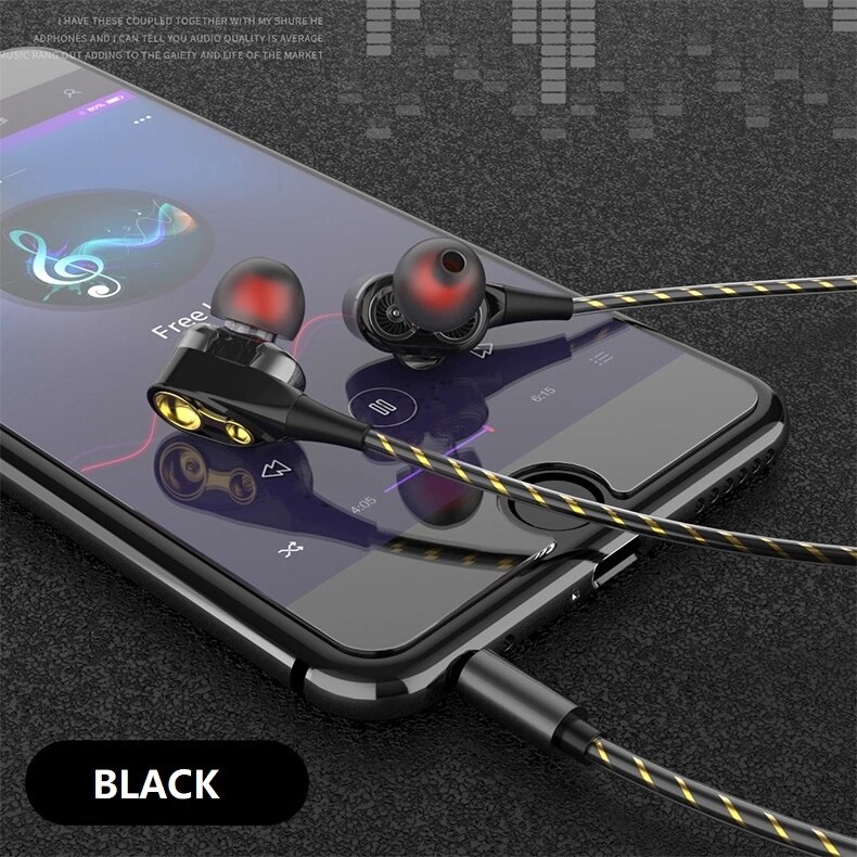 Bedrade Oortelefoon In-Ear Headset Oordopjes Bas Oordopjes Voor Iphone Samsung Huawei Xiaomi 8 9 10 3.5Mm Sport gaming Headset Met Microfoon: Black