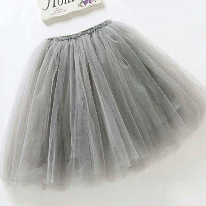 Zomer chiffon babymeisjes tutu rokken lange meisjesrokken voor 3-5t kinderen zachte prinsessenmeisjeskleding bebé babyrok: Grijs / 5t