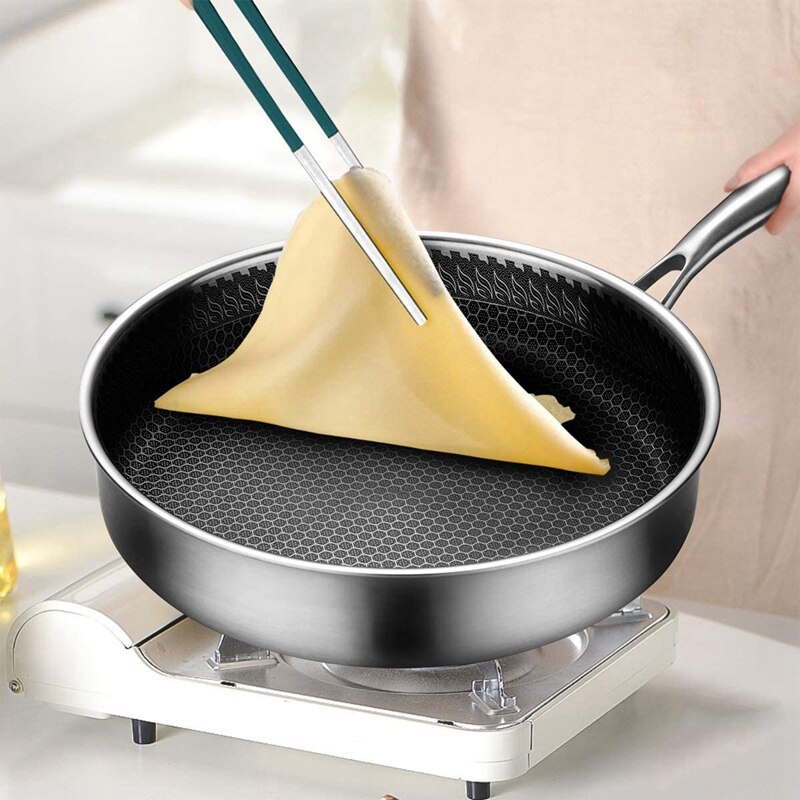Non-Stick Fry Pan,Stainless Steel Skillet,Compatible for Multipurpose Cooking Pan Use for Home Kitchen 28CM Cookware Pots