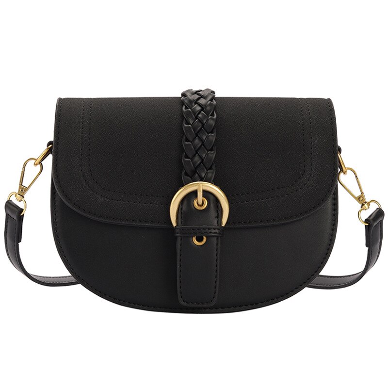 Small bag women's autumn / winter frosted messenger bag net red retro semicircle saddle bag