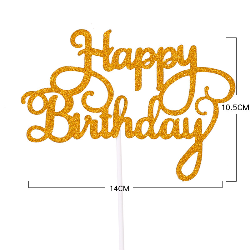 10pcs Gittler Happy Birthday Cake Topper Bling Sparkle Decoration Sign Happy Birthday Cake Topper Girl`s Birthday Dessert Decor