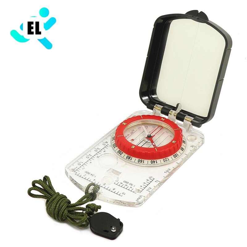 1PC Outdoor Camping Orienteering Map Compass Sighting Mirror Compass plastic