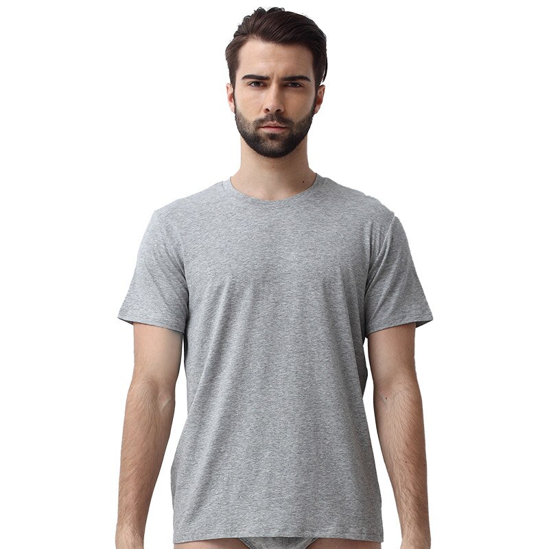 SCHIESSER 2-piece Men's Supima Cotton breathable round neck short-sleeved T-shirt E5/17095M: (0009)Flower Gray / M