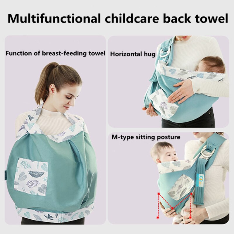 Toalla de espalda del bebé, toalla de lactancia materna, correa, bolsa de sujeción horizontal de sujeción delantera del bebé, toalla de lactancia materna, horizontal del bebé