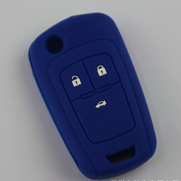 Funda de silicona para llaves de coche, cubierta de mando a distancia para OPEL, VAUXHALL, Astra J, Corsa E, Insignia, Zafira C, Buick Hideo, llave plegable: Dark blue