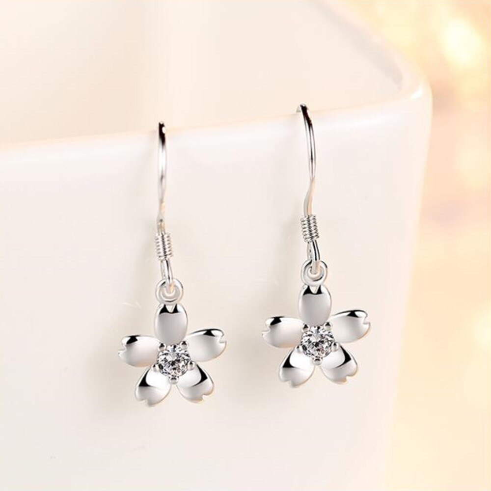 NEHZY 925 sterling silver Jewelry Woman Earring Retro Flower Cube Zirconia Long Tassel Hanging Earrings