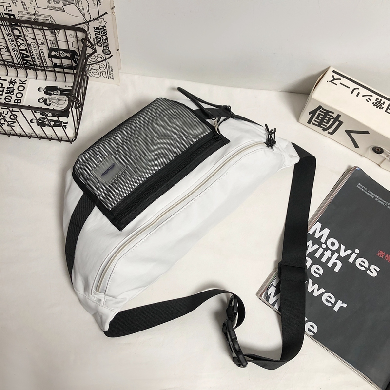 Brand Paar Messenger Bag Eenvoudige Taille Zak Japanse Borst Zak Ins Schoudertas Vrouwen Schoudertas: White - no