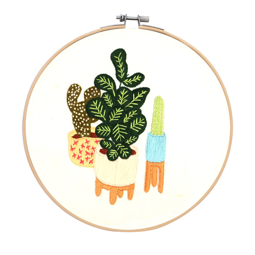 Botanical garden Handwork Plants Pattern Threads Tools Home Decoration Cross Stitch Embroidery DIY Starter Kit Ribbon Painting: 03