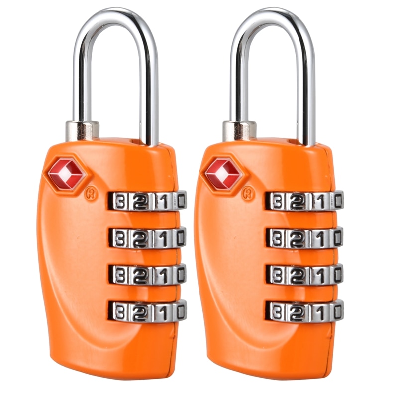 2 hangslot met 4-digit TSA code voor tassen en orange tassen