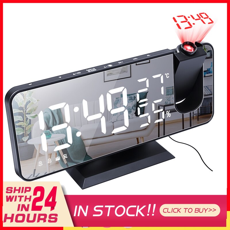 Electronic Alarm Clock Digital Ceiling Projector C... – Grandado