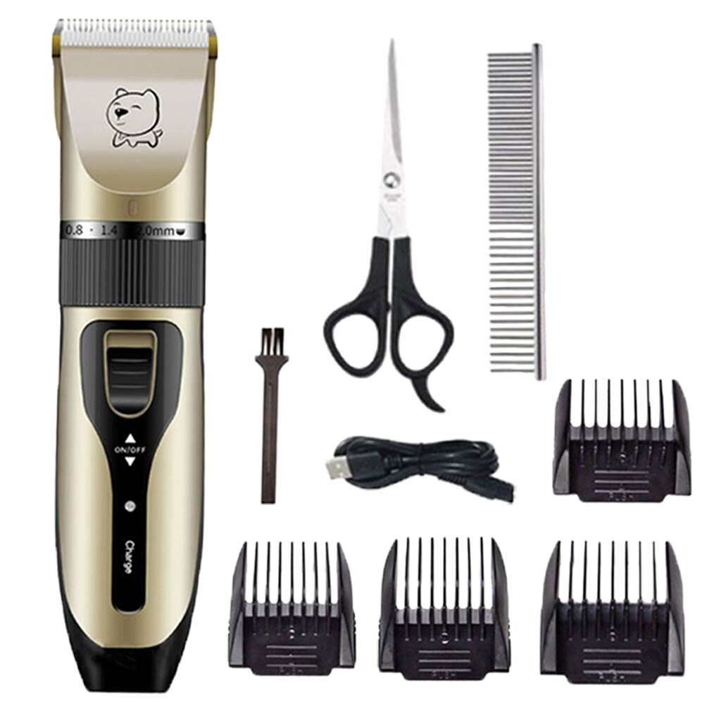Draagbare Draadloze Hond Tondeuse Kit Pet Dier Elektrische Scheermes Trimmen Tool Met Afneembare Keramische Mes