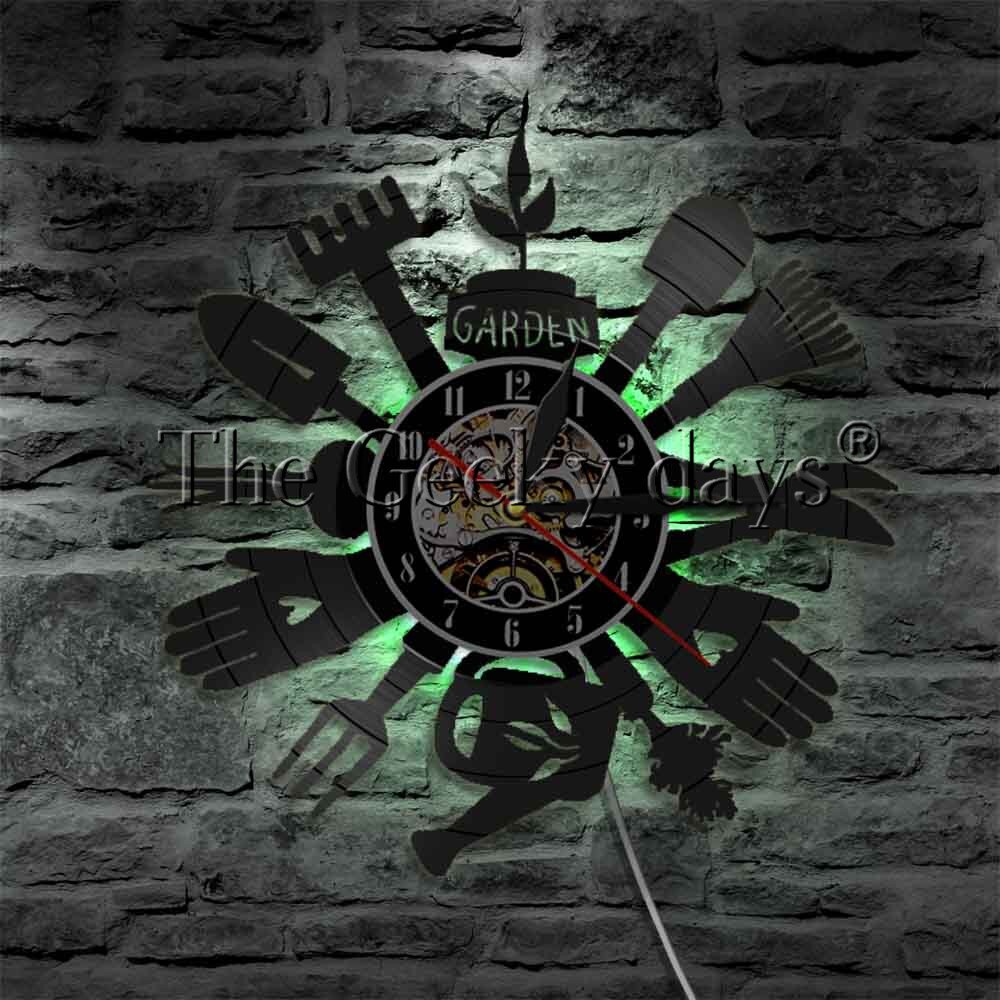 1 pieza de herramientas de jardín, reloj de pared , lámpara de pared LED Retro para decoración de pared, lámpara de pared para cabecera, herramientas de plantación, para jardineros