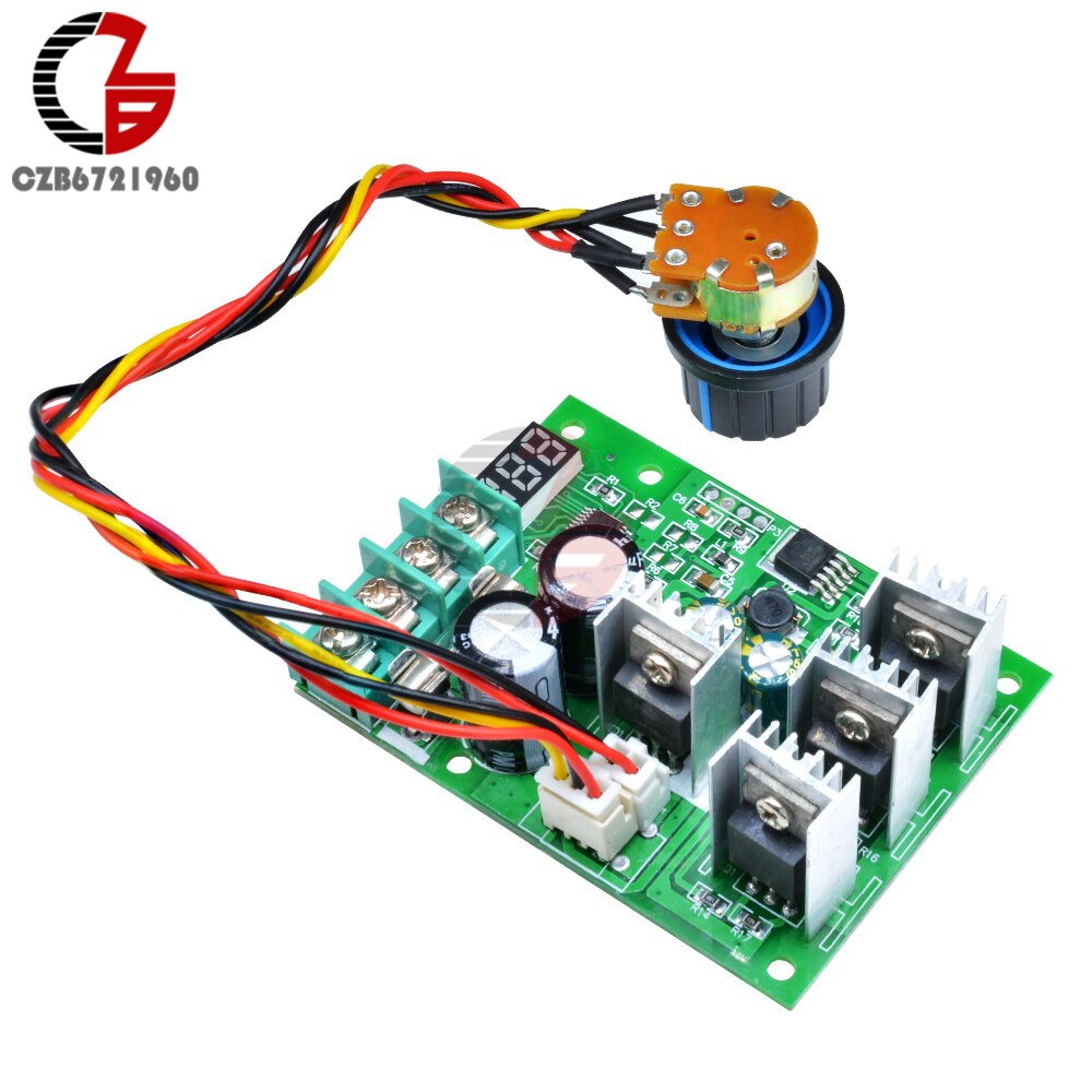 30A LED DC Motor Speed Controller 6-60V Smooth Soft Start Brushless Motor Speed Control Power Regulator