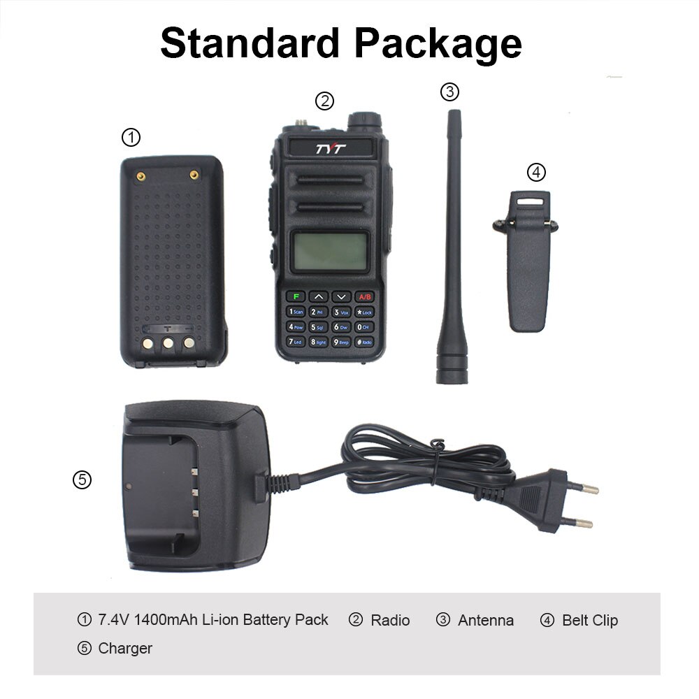 TYT TH-UV88-walkie-talkie portátil de doble banda, dispositivo codificador VOX de 5W, Radio FM, transceptor UV, 136-174 y 400-480MHz