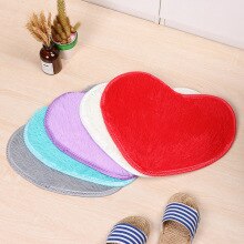 1pcs Floor Mats Cute Heart Shape Carpet Non-slip Shaggy Carpets Kitchen Bathroom Rugs Home Decor 30x40cm