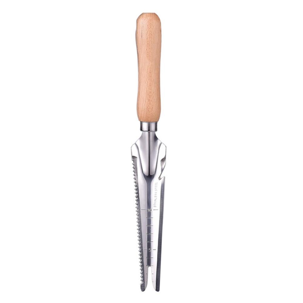 Escardador de jardín de acero inoxidable, de 19cm Dibber herramienta de mano, pala de deshierbe de jardinería con mango ergonómico para siembra y deshierbe