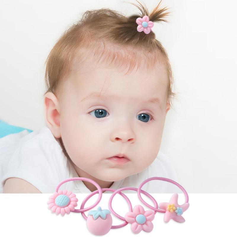 20pcs/set Girls Hair Bands Rubber Bands with Box Cute Cartoon Kids Elastic Hairband Infant Scrunchies Headwear Children Headband