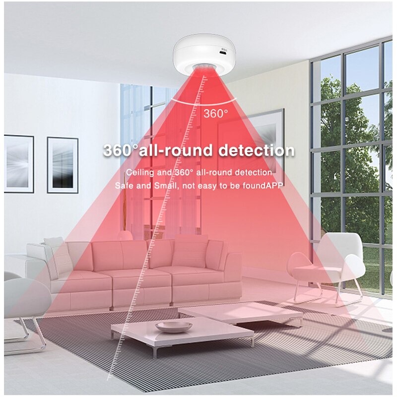 Tuya Smart Life WIFI Motion Sensor PIR Ceiling Alarm Detetor Human Body Movement Infrared Security Intruder Detection Alert