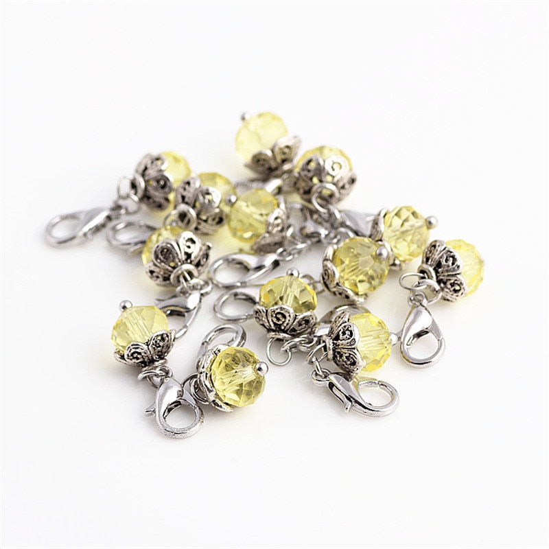 20Pcs/lot Crystal Birthday Stones Charms Birthstone Floating Locket Charms With Lobster Clasp For Glass Memory Locket