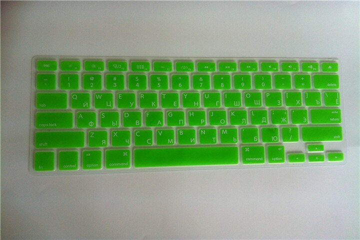 Dla Macbook Air pro 13 15 A1466 A1502 A1369 A1398 A1286 A1278 rosyjski list klawiatura silikonowa pokrywa pokrowiec ochronny ze skóry: green