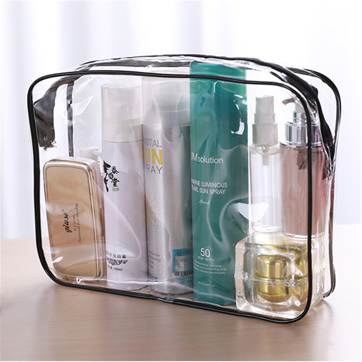 Beauty case umido e asciutto, trousse per cosmetici portatile e organizer per trucco, organizer da viaggio impermeabile con gancio, nero | Leroy Merlin