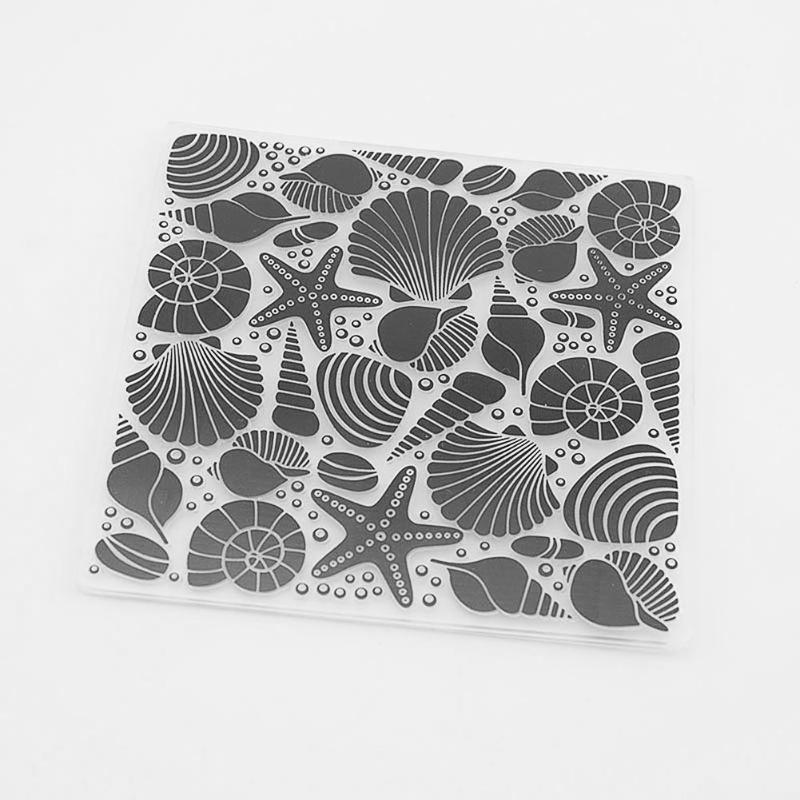 Plastic Conch Shell Template Craft Card DIY Scrapbook Plastic Embossing Folders Template Christmas Cake Photo Craft Card Making