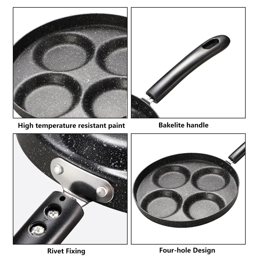 Mini Four-hole Fried Egg Pan Cookware Pancake Nonstick Frying Pan Egg Cooker Omelette Pan For Breakfast Cooking Kitchen