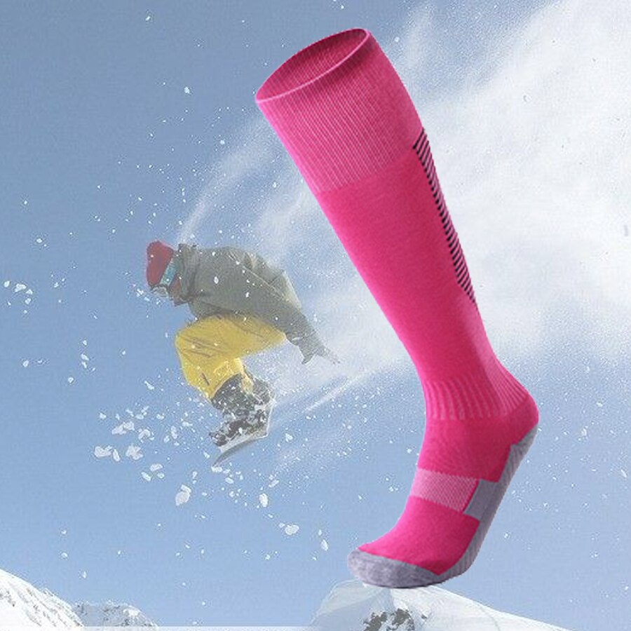 Wintersport skisokken heren dames thermische ski lange sokken outdoor mtb fietsen hardlopen voetbal kousen zwart rood