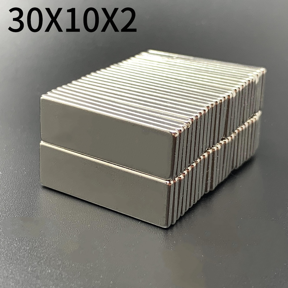 10psc Neodymium Magneet 30X10X2 N35 Ndfeb Vierkante Super Sterke Sterke Permanente Magneet Blok Zeldzame Aarde Koelkast magneet