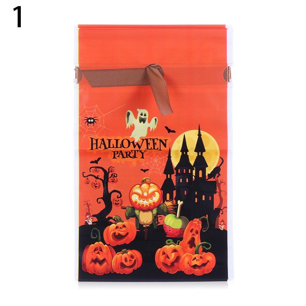 10 stk store halloween-poser småkaker godteripakke snøre innpakning festposer oppbevaring halloween-dekor: 1