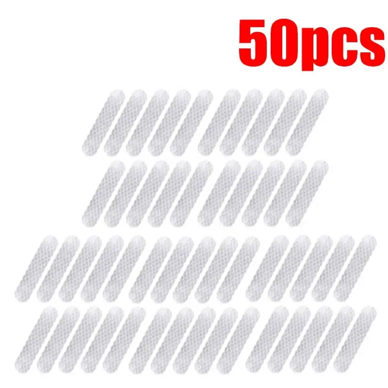 Pegatinas reflectantes de advertencia para casco de motocicleta, tiras decorativas de conducción de seguridad nocturna, calcomanías para bicicleta y coche, 10-100 Uds.: Rojo