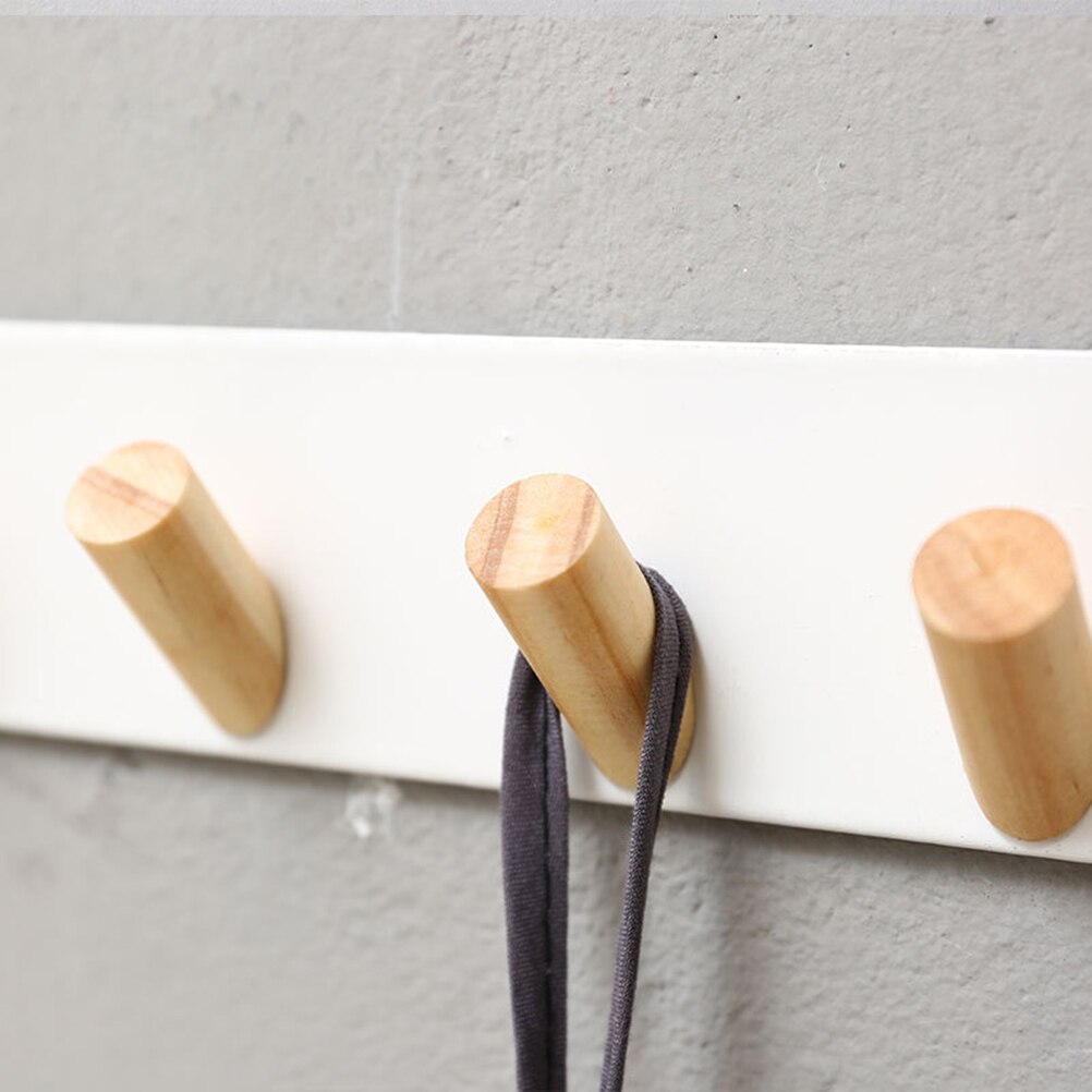 3 5 Hooks Iron Rack Board Key Storage Board Wall Mounted Hanging Hooks Coat Hooks Bedroom Wooden Wall Hanger Home Cloth Hanger