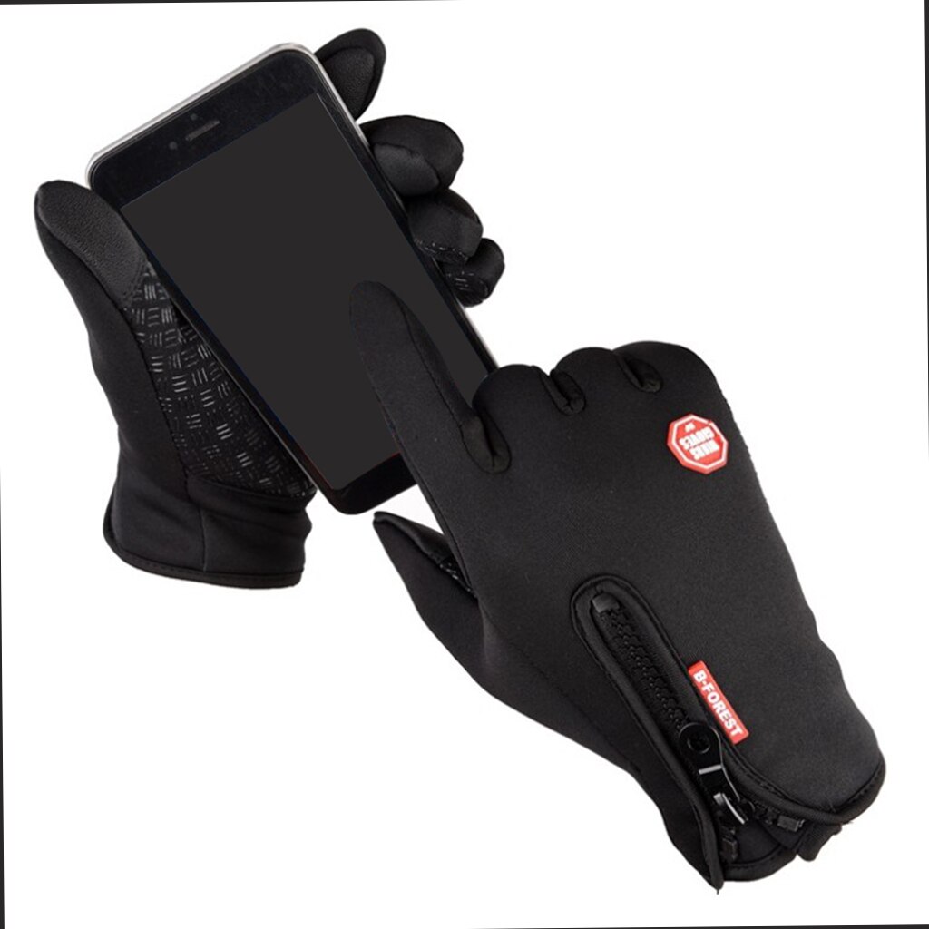 Mannen Fiets Handschoenen Thermische Fleece Volledige Vinger Handschoen Touchscreen Ski Mitten Motorrijden Camping Wandelen