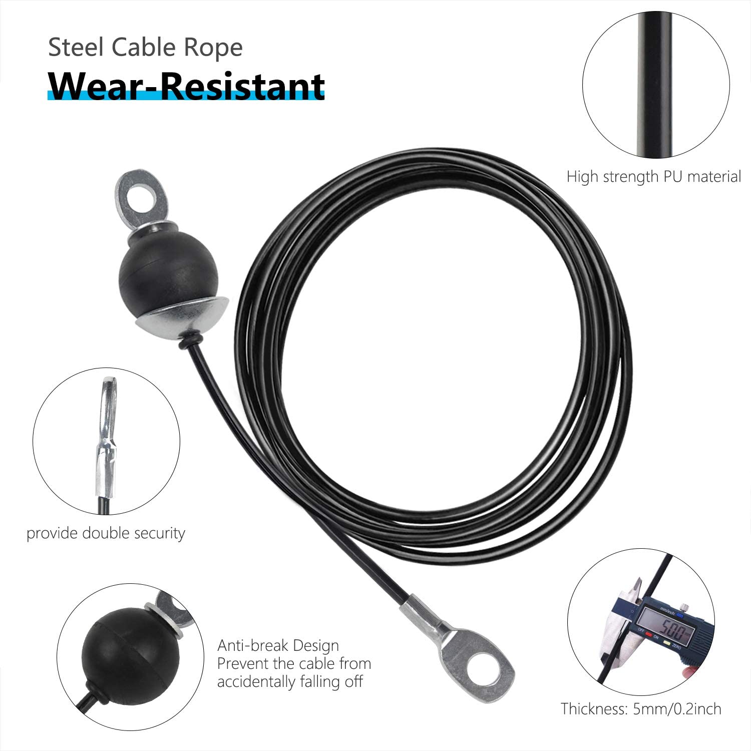Household Fitness Bike Spare Tire Durable Wire Rope High Strength Wire Rope Tractor Detachable Strong Wire Rope FitnessEquipment